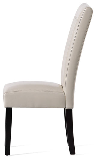 GDF Studio Emilia Pu Leather Dining Chairs, Set of 2, Ivory