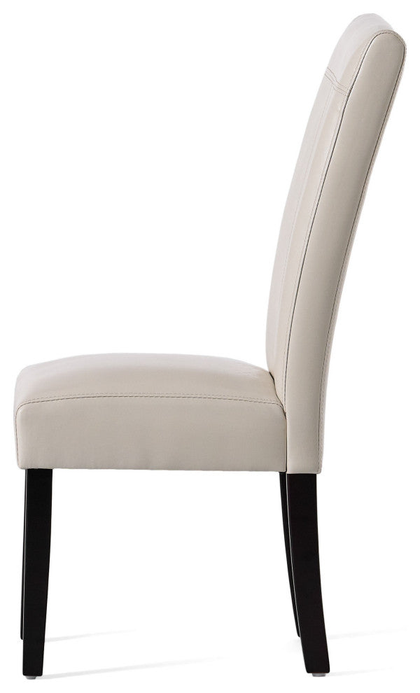 GDF Studio Emilia Pu Leather Dining Chairs, Set of 2, Ivory