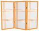 3' Tall Double Cross Shoji Screen, Honey, 3 Panels