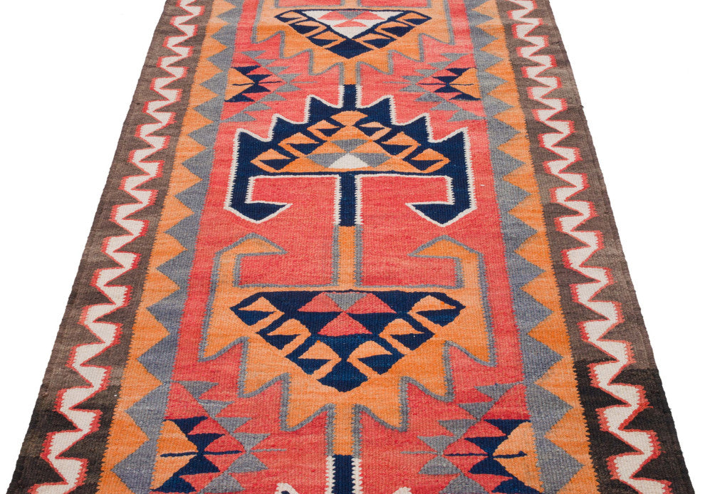 Vintage Turkish Kilim Runner 3' 5" x 11' 5", 41 in. x 137 in.