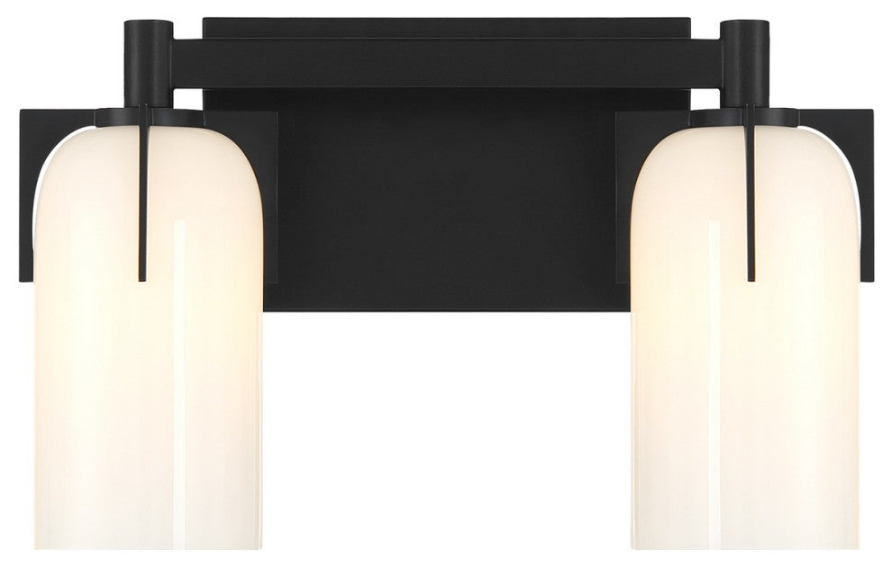 Caldwell 2-Light Bathroom Vanity, Matte Black