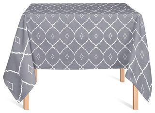 Cool Geo Pattern Dark Gray 58x58 Tablecloth