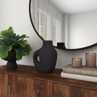 Fallon Black Decorative Metal Table Vase