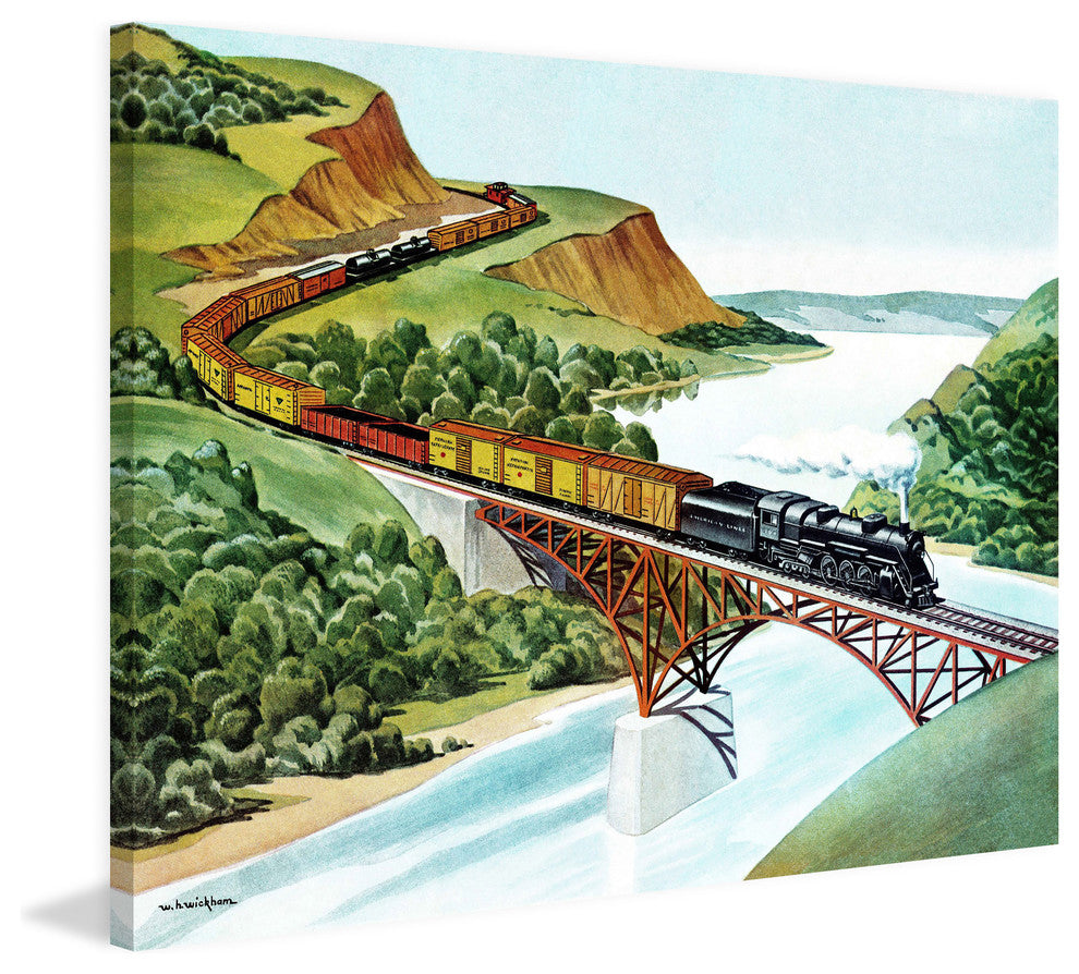 "Railway Bridge" Painting Print on Canvas by Curtis