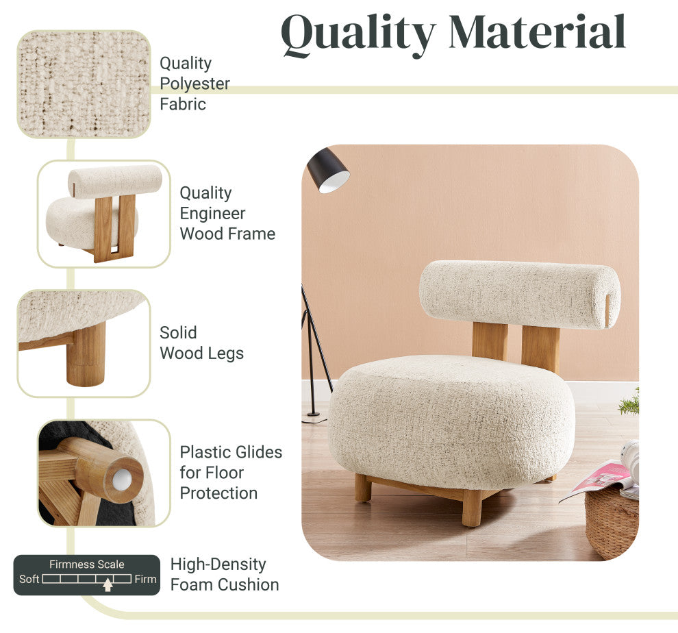 Pamela Fabric Accent Chair, Concord Cream