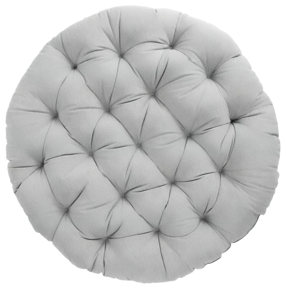 Mozaic Home Suede Silver Round Papasan Cushion 48"
