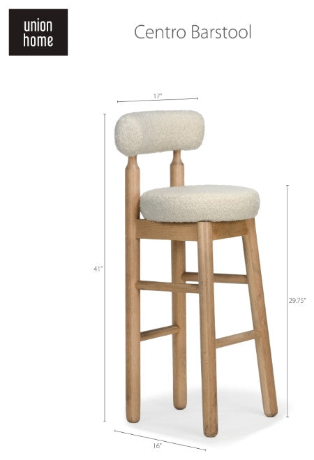 Centro Upholstered Oak Bar Stool - Natural