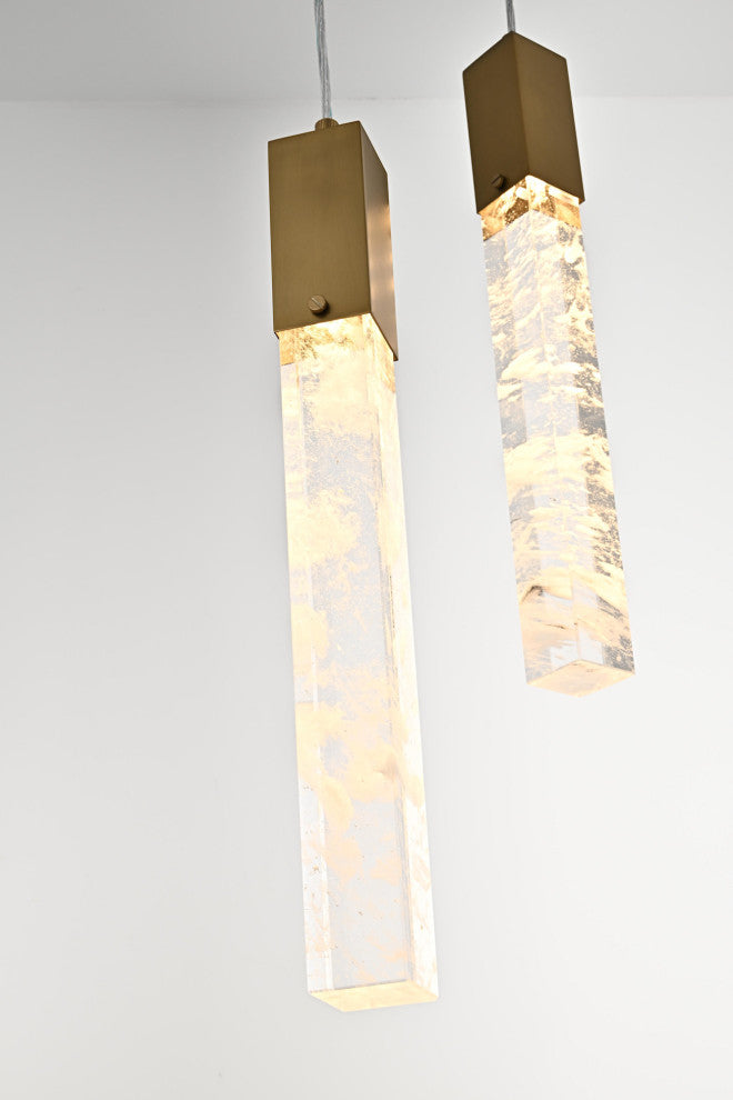 Elegant Lighting 2088G26 Aurora 26"W Crystal Multi Light Pendant - Black