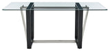 Kai Anastasia Rectangular Glass Dining Table 5pc Set, Light Gray Fabric Chairs