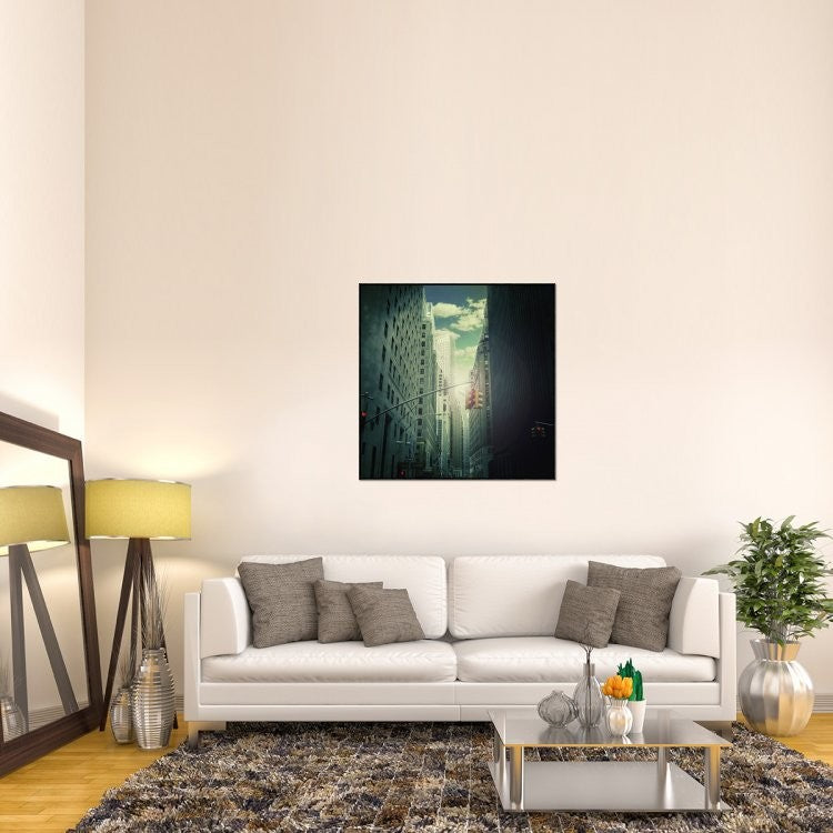 "Downtown" Framed Canvas Giclee by Ambra, 41x41"