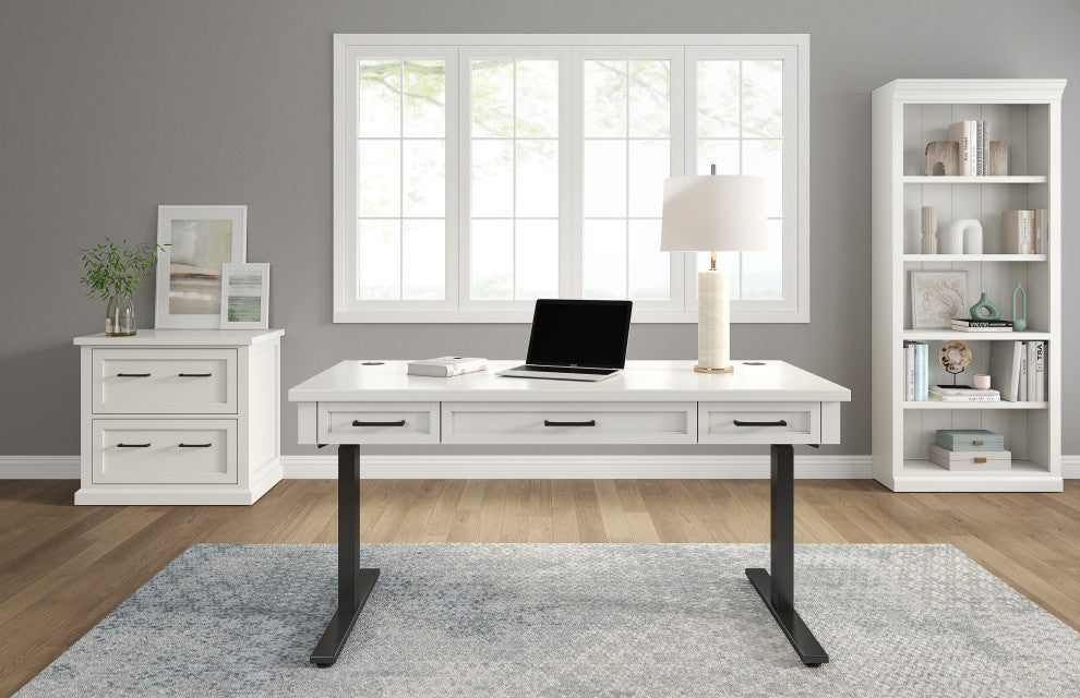 Modern Electric Sit Stand Desk Height Adjustable Table White