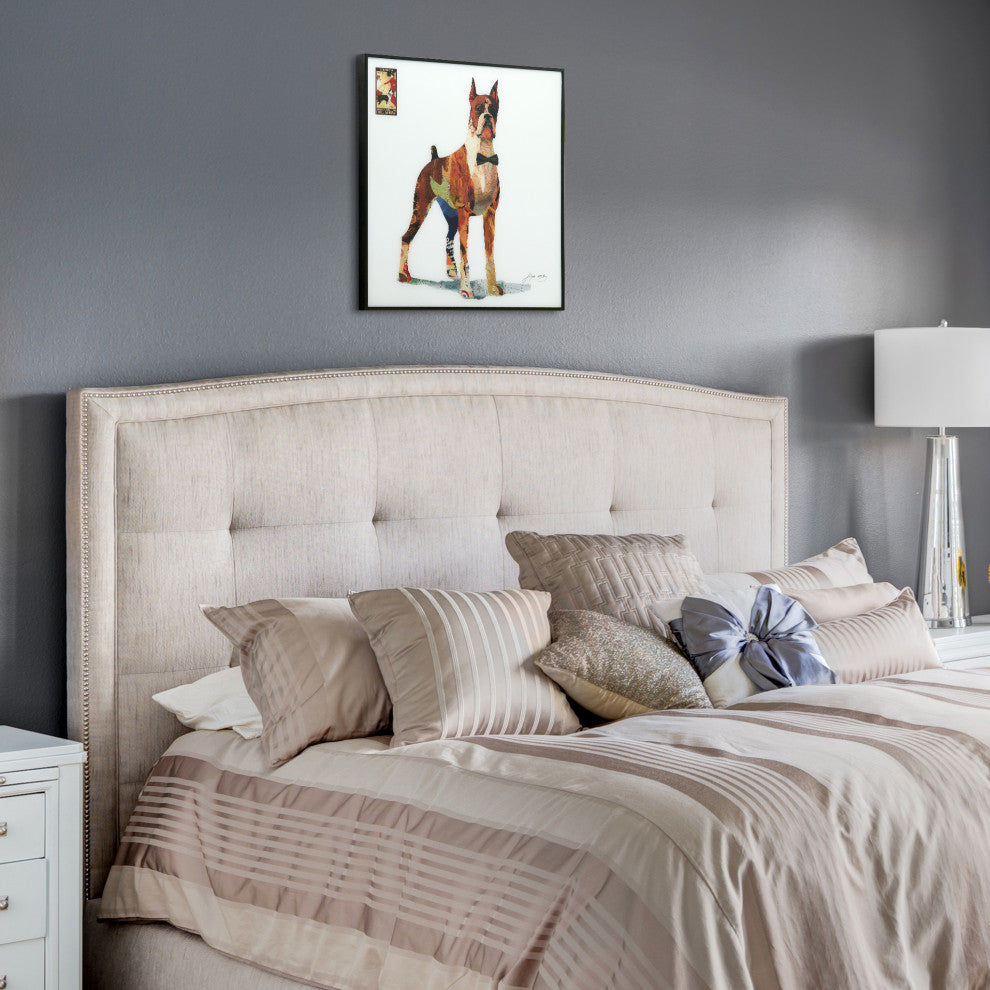 "The Boxer" Printed Dog Wall Art With Black Anodized Aluminum Frame