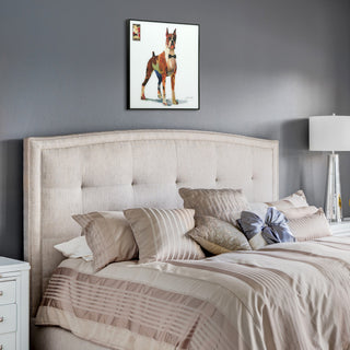 "The Boxer" Printed Dog Wall Art With Black Anodized Aluminum Frame