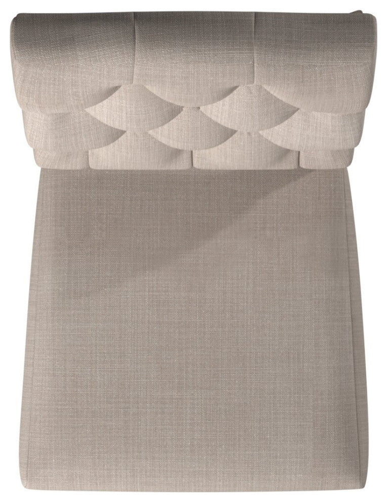 Newberry Set of 2 Button Tufted Parson Chairs, Weathered Natural