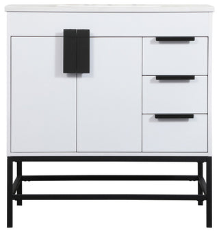 Home Living 22" Modern White-Light Bathroom Vanity