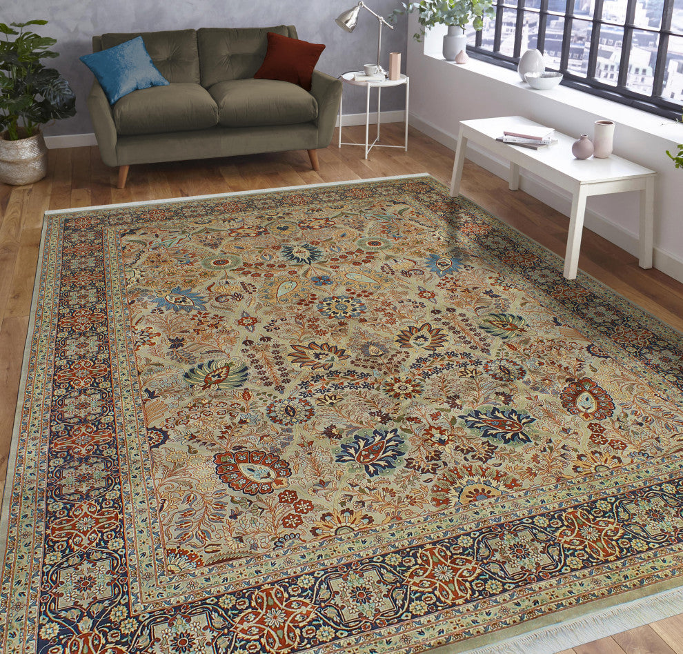 Pak-Persian Talitha Beige/Navy Rug, 9'1x11'9