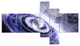 Beautiful Blue Flying Saucer, Floral Canvas Art Print, 60"x32", 5 panels