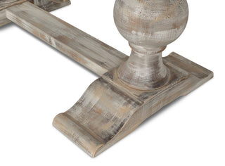 Small 81" Trestle Dining Table Gray Gloss Top
