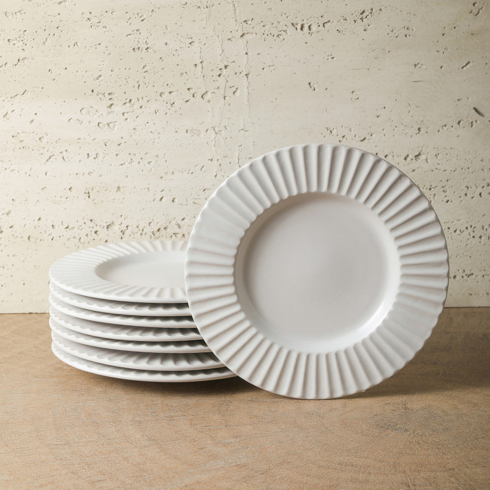 Christian Siriano Lusso Stoneware 32 Piece Dinnerware Set, White