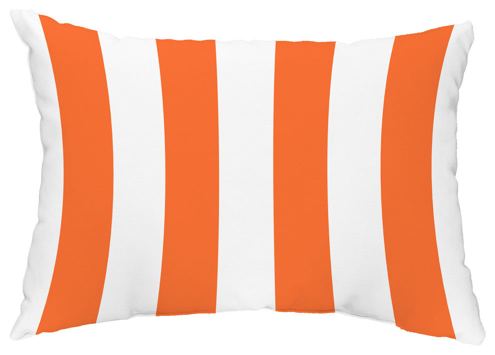 Rugby Stripe 14"x20" Decorative Stripe Outdoor Pillow, Orange