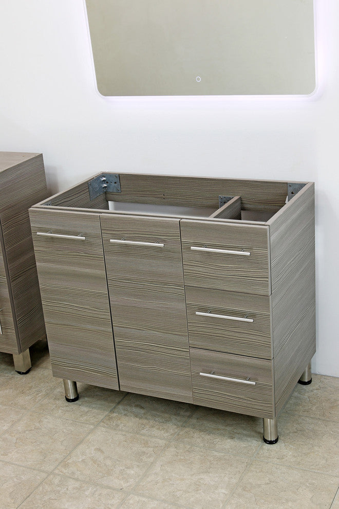 Windbay 48" Free Standing Vanity, Taupe Grey, Black Stone Flat Countertop
