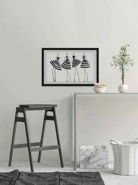 "Striped In" Framed Painting Print, 18"x12"
