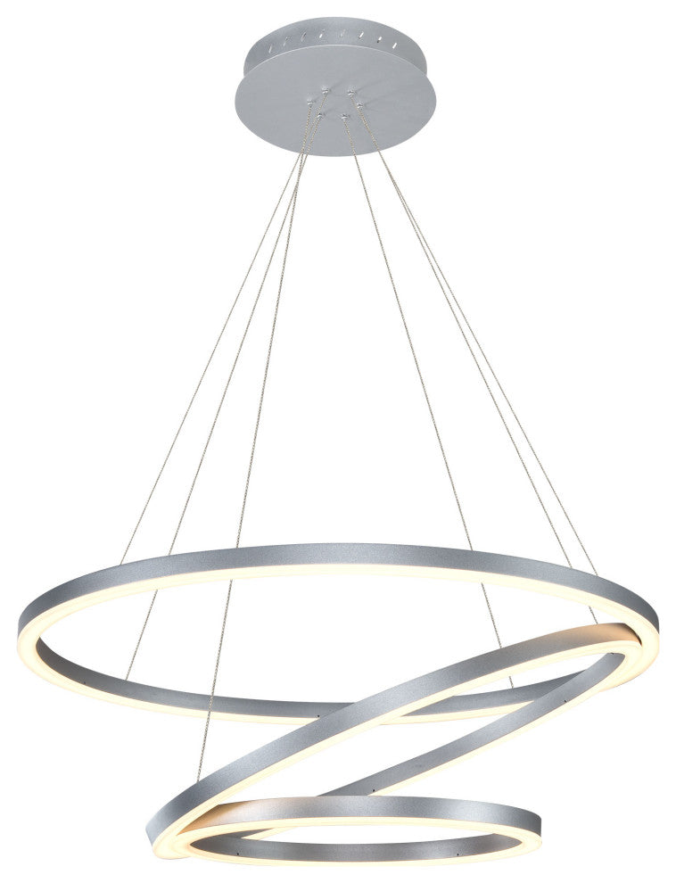 Tania Trio 32" Ring ETL Certified Circular LED Chandelier, Silver