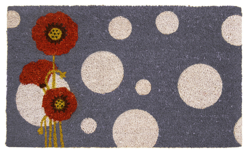Rouge Contemporary Floral Doormat