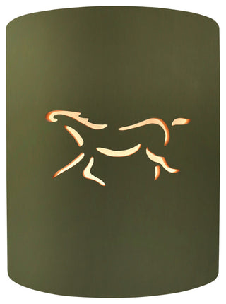 Sun Dagger Cylinder Wall Sconce, Open Top/Bottom, Matte Green, Standard