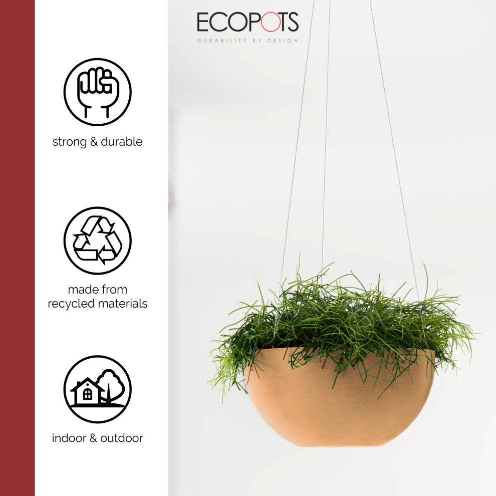 Ecopots Plastic Hb Brussels Pot Planter, Terracotta Color, 13"