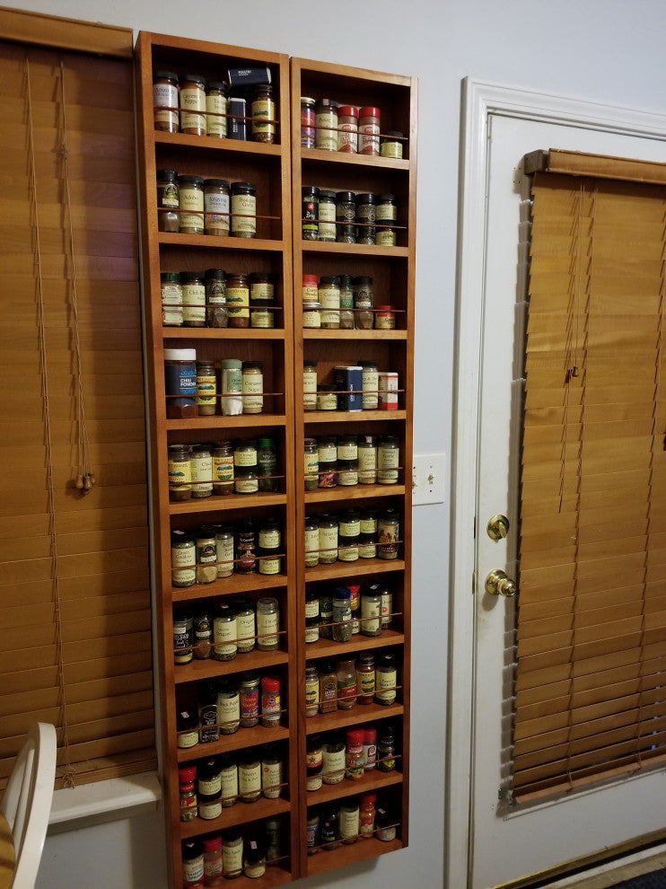 Meadow On the Wall Spice Rack 69"h x 11"w x 4.5"d, Unfinished