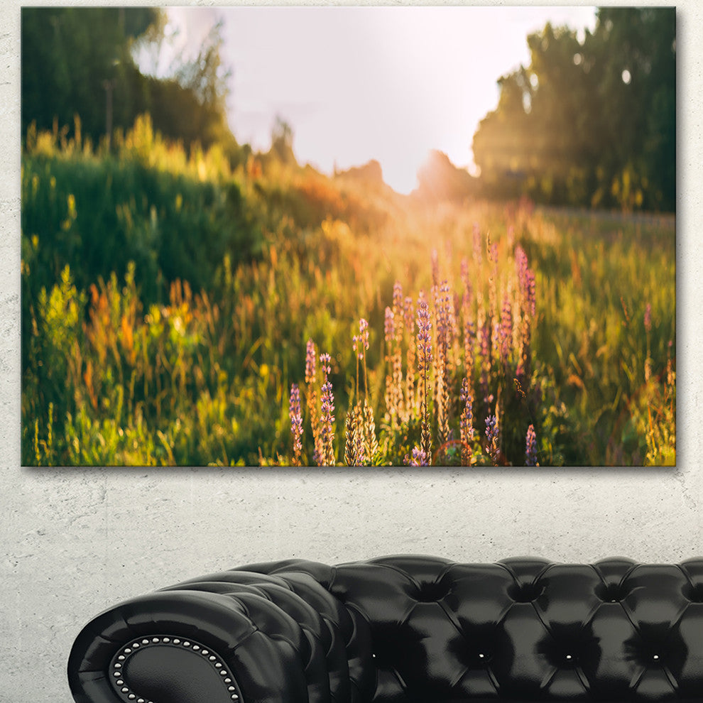Bloomy Glade of Wild Flowers, Large Landscape Canvas Art, 40"x30"