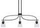 Cavella 3 Light Island Light, Matte Black Finish, 4.5" Square Clear Bubble Glass