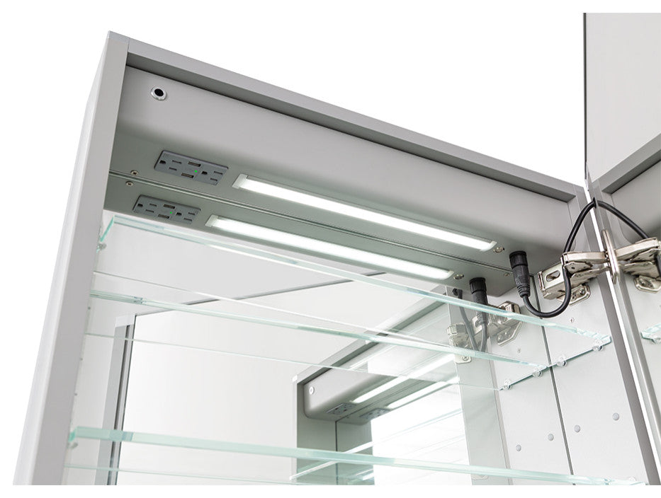 Edge Royale 24" LED Medicine Cabinet Defogger 3X Adjustable Magnifying Mirror