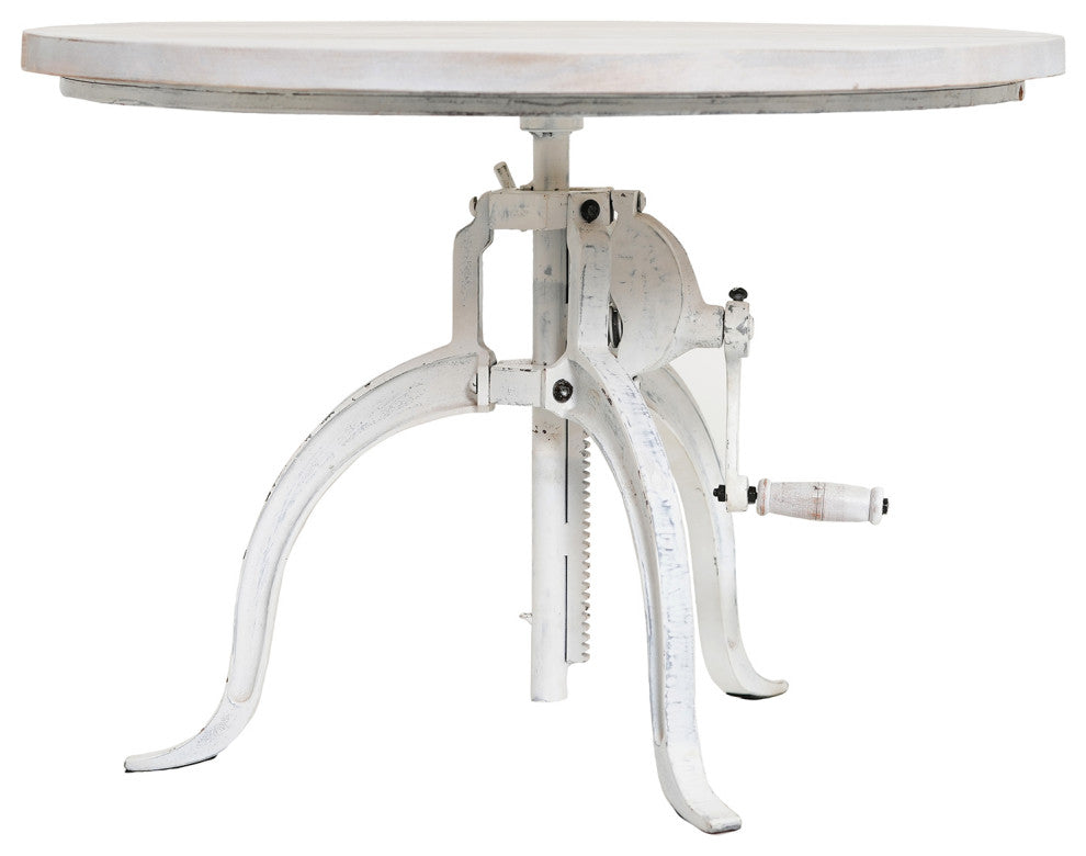 Riley Adjustable Height Rustic Hi-Lo Coffee Table, Whitewash