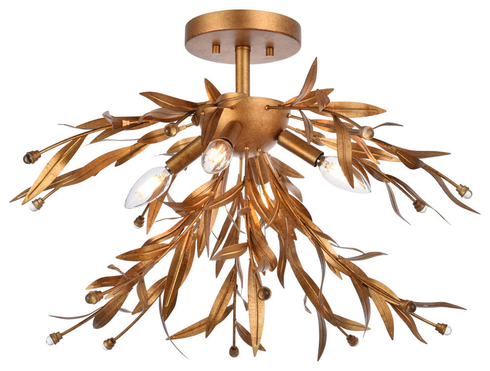 Piper 23" Flush Mount, Gold Leaf