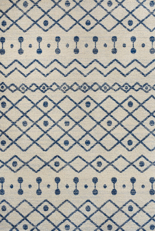 Aksil Moroccan Beni Souk Area Rug, Cream/Navy, 3 Ft. X 5 Ft.