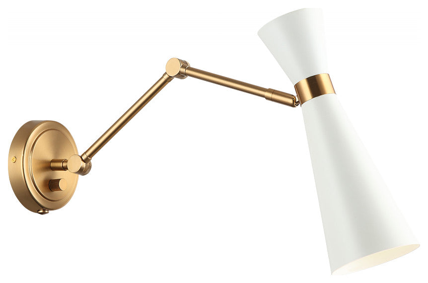 Matteo Lighting S09621AGWH Wall Sconce Light, White Finish