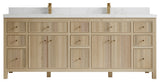Sonoma Oak 84 Double Sink Bath Vanity with 2" Empira White Quartz