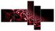 Fractal Purple Dense Stripes, Abstract Canvas Art Print, 60"x32", 5 panels