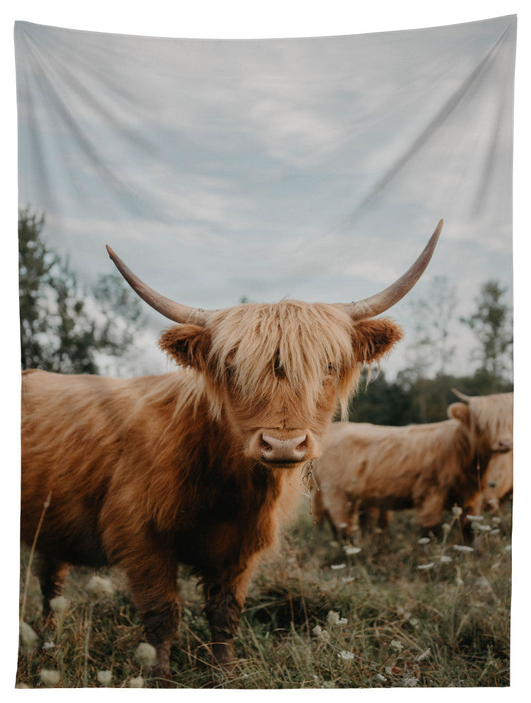 Chelsea Victoria The Furry Highland Cow Tapestry