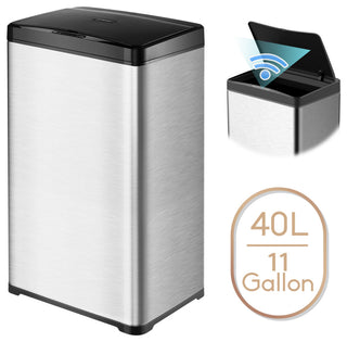 Stainless Steel Automatic Trash Can for Kitchen, Touchless Motion Sensor Bin, 11