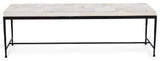 Achen Leather Hide Ottoman Bench by Kosas Home , Ivory, 60"
