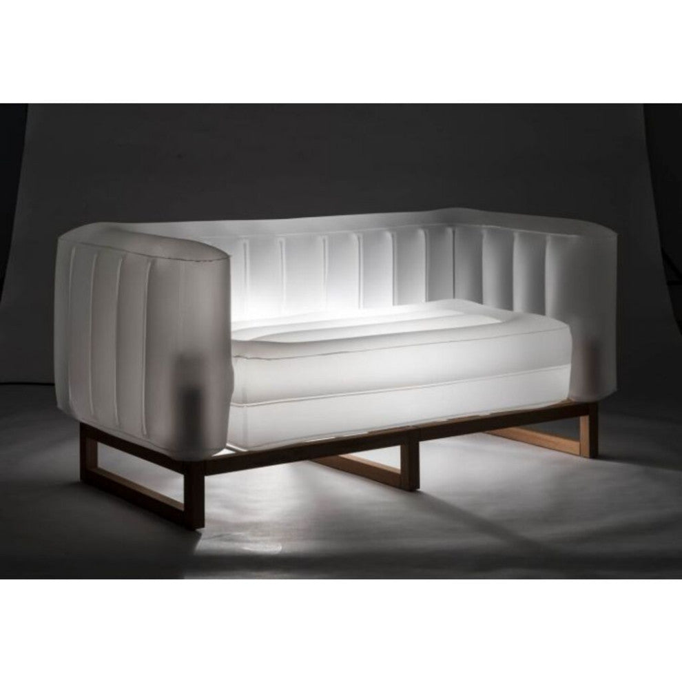 Mojow Eko Yomi Sofa Wood Frame Mattress Translucent with Lighting, White