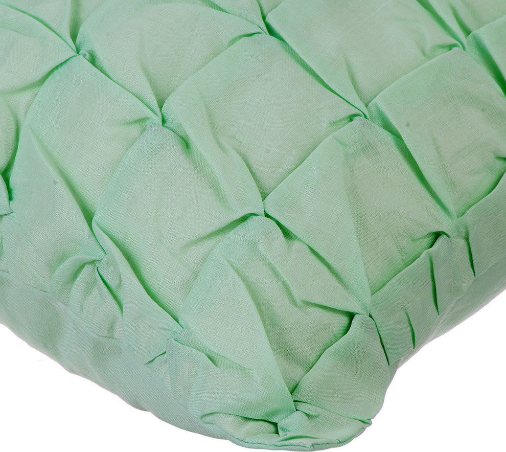 Green Decorative Pillow Covers 22"x22" Cotton, Tender Mint