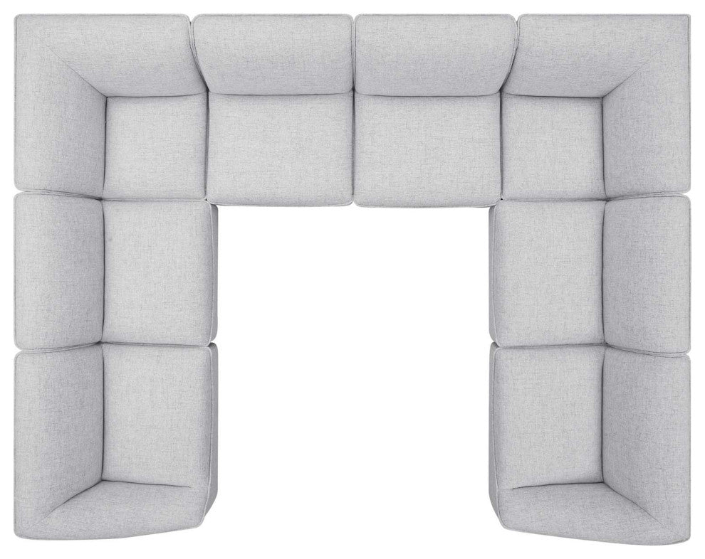 Sectional Sofa Set, Fabric, Gray, Modern, Living Lounge Hotel Hospitality