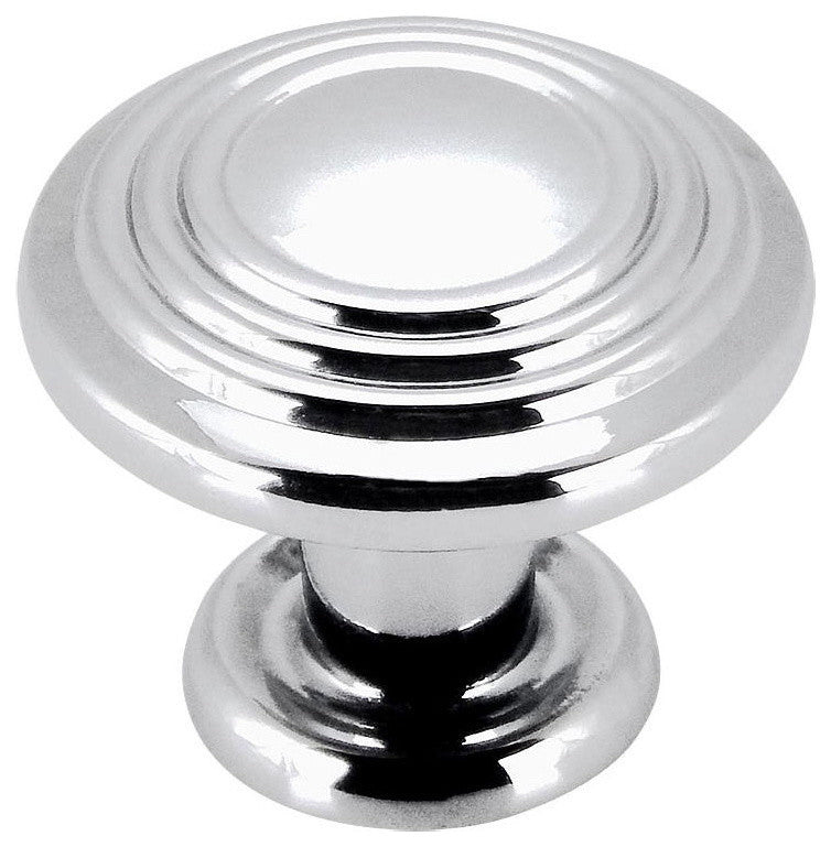 Cosmas 4122CH Polished Chrome 3 Ring Cabinet Round Knob, Set of 25