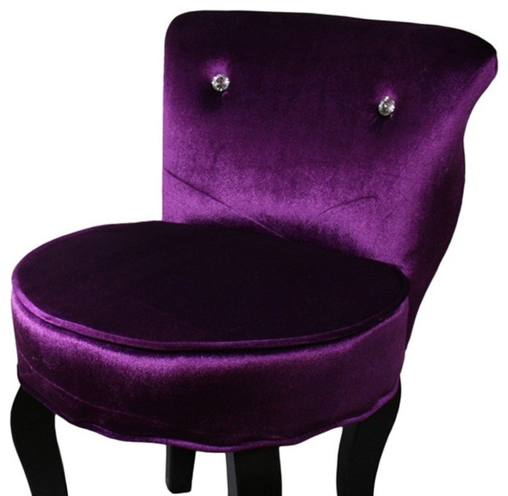Modern Glam Purple Bling Micro Suede Accent Chair