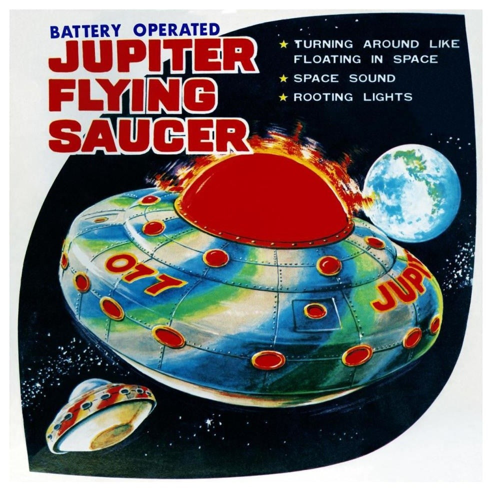 "Jupiter Flying Saucer" Digital Paper Print by Retrorocket, 38"x38"