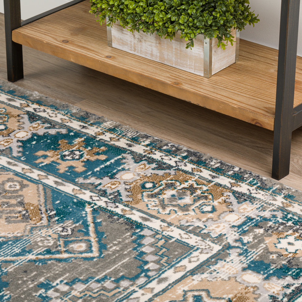Dalyn Karma KM22 Charcoal 2'3" x 7'5" Runner Rug